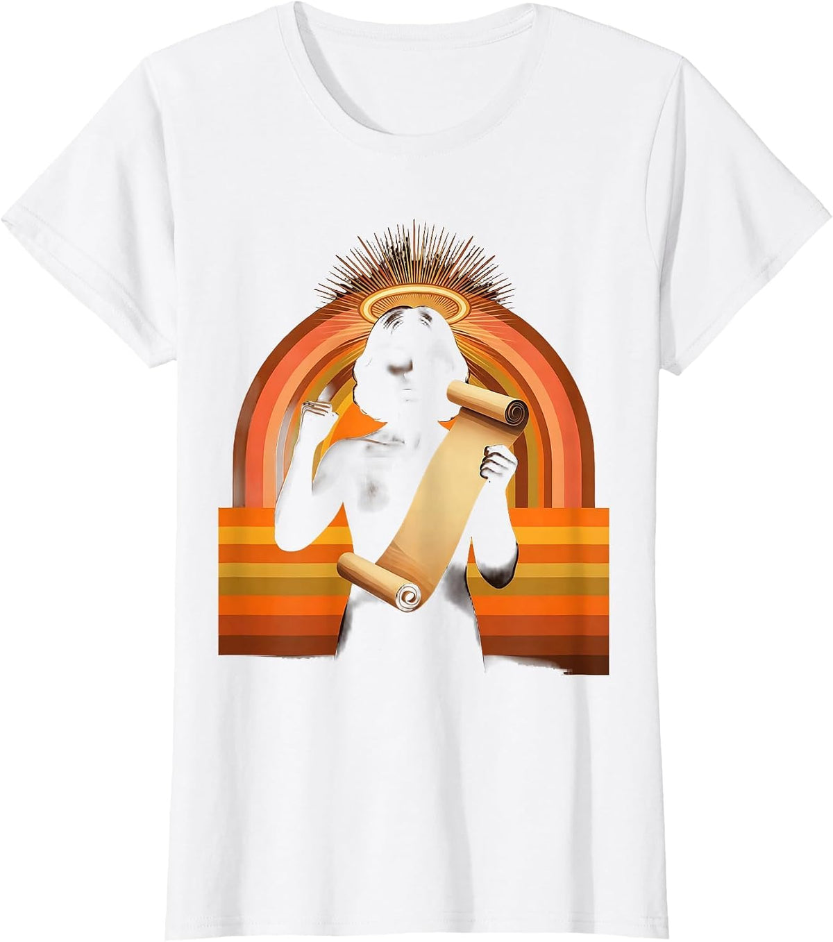Substitute Teacher Rolled Seating Chart Graphic T-Shirt - White