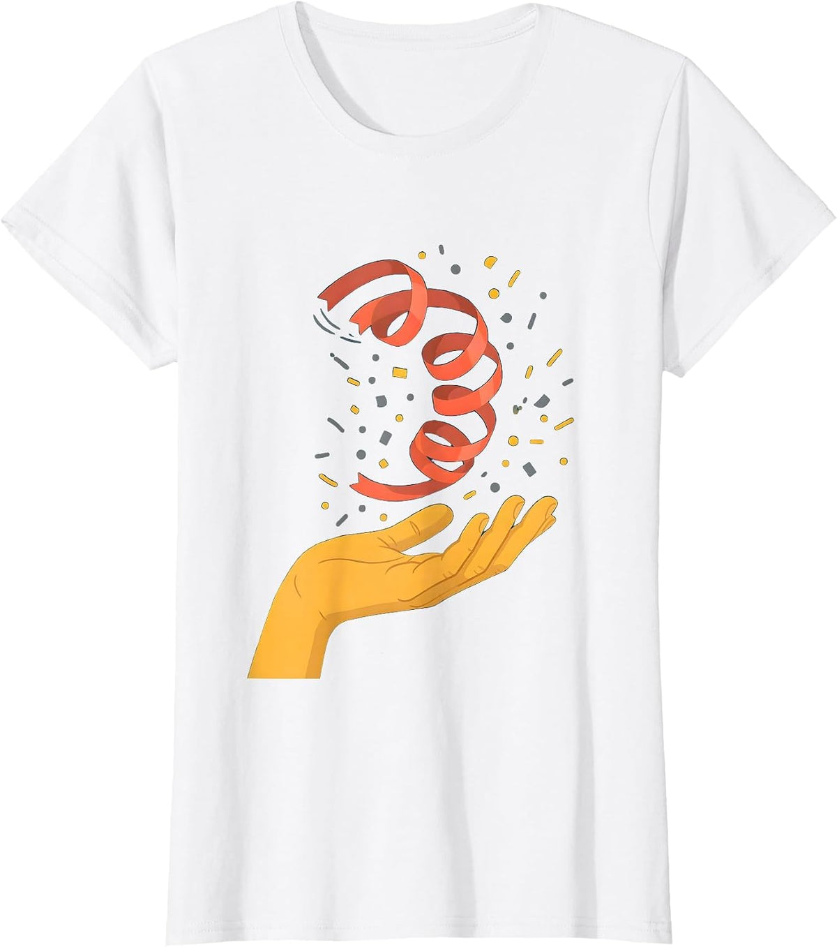 Women's Comma Confetti Streamer Funny Grammar Teacher Gift T-Shirt - White