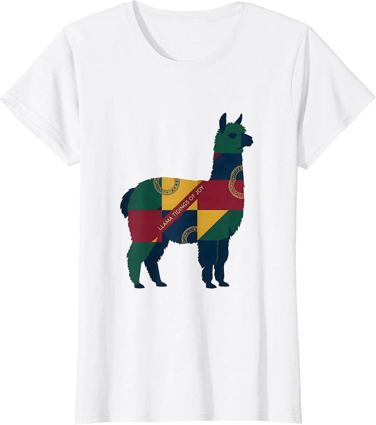 Llama Tidings Of Joy Funny Christmas Llama Lover Gift T-Shirt - White