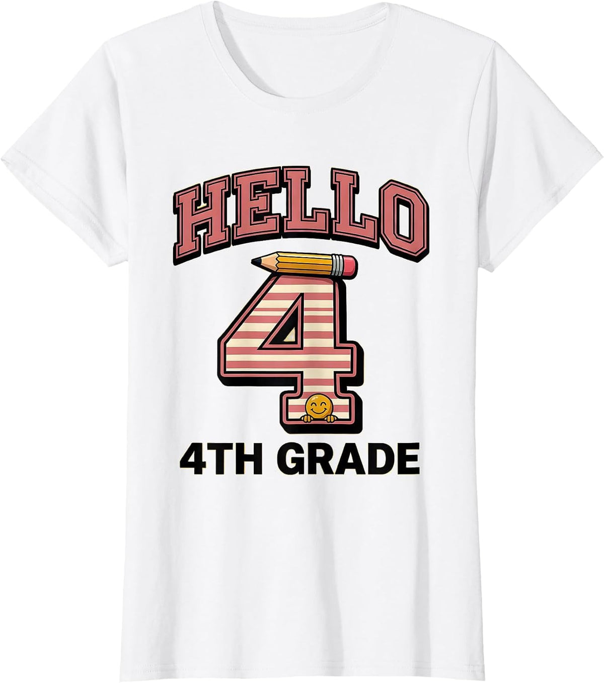 Hello 4th Grade Cute Back To School Teacher Student First T-Shirt - White
