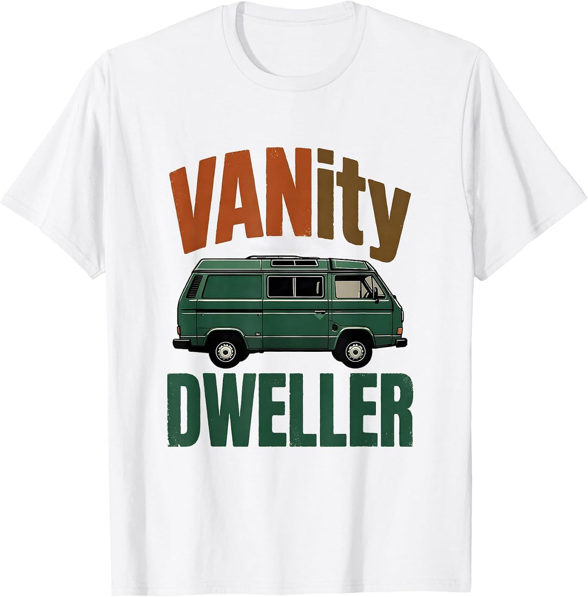Men's VANity Dweller Vintage Van Life Nomads Road-Trip Humor T-Shirt - White