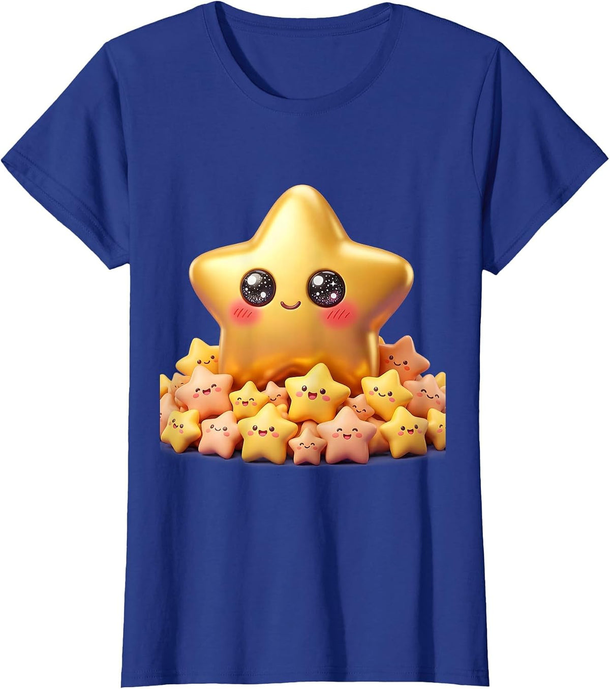 Women's 5th Grade Teacher Gold Star Desk Illustration T-Shirt - Royal Blue