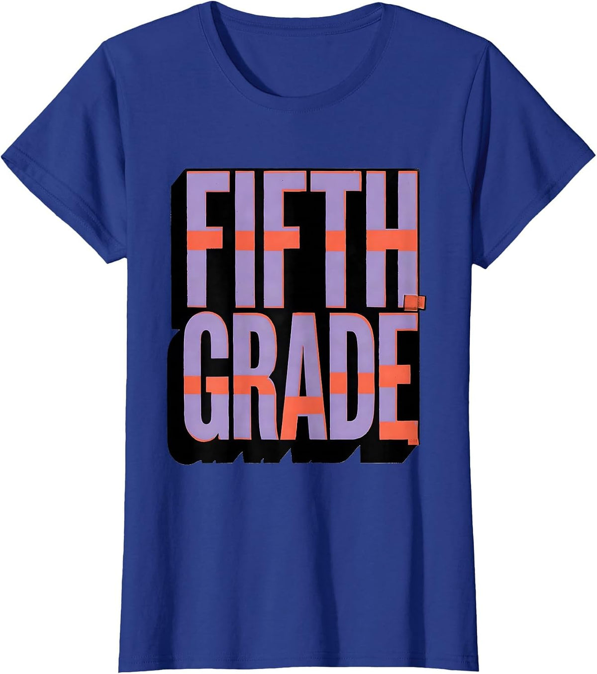 Women's Fifth Grade Teacher Blue Patchwork Back To School Girls T-Shirt - Royal Blue