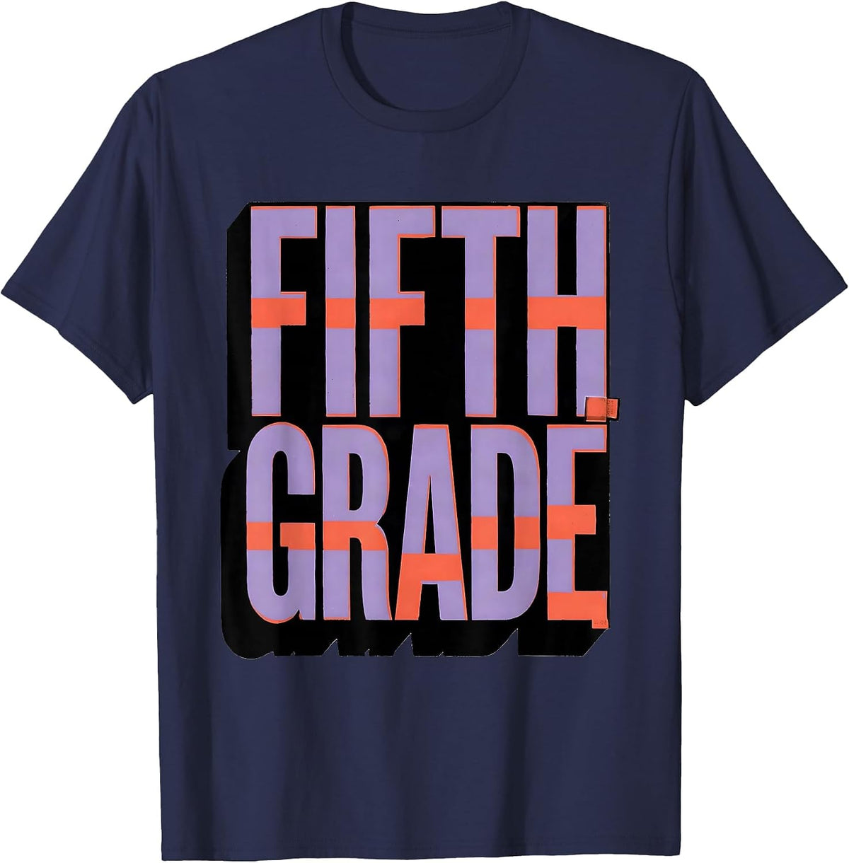 Men's Fifth Grade Teacher Blue Patchwork Back To School Girls T-Shirt - Navy Blue