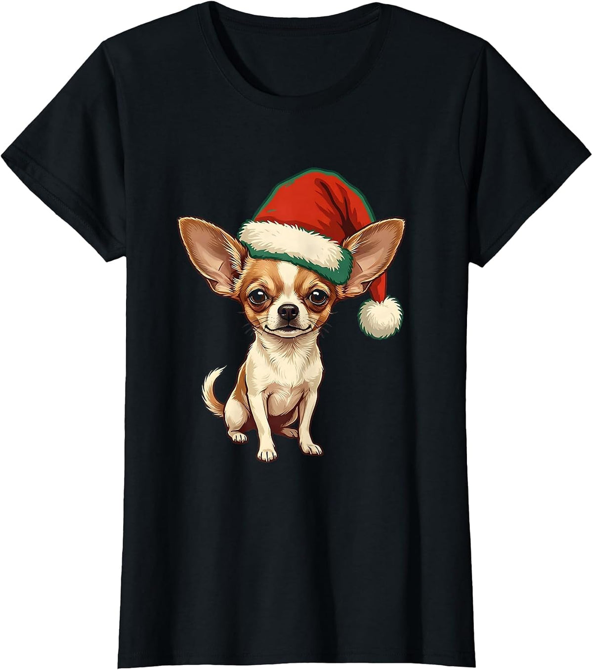 Chihuahua Christmas Funny Dog Lover Ugly Holiday Pajama T-Shirt - Black