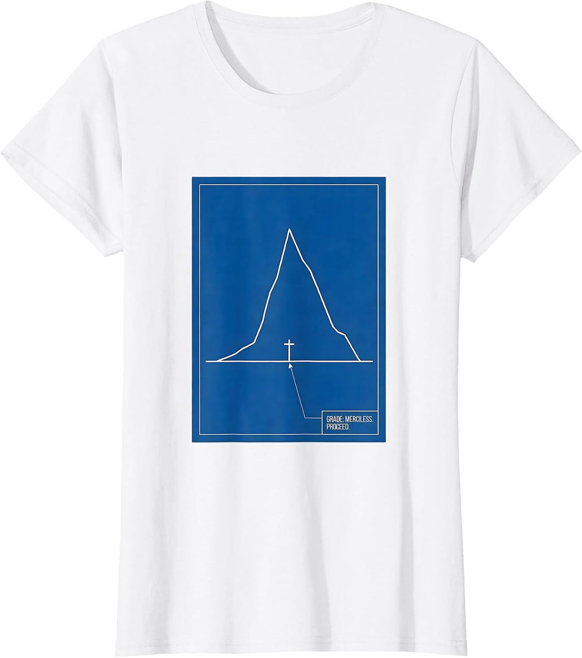 Women's Grade: Merciless. Proceed Cross Country Running Team Gift T-Shirt - White
