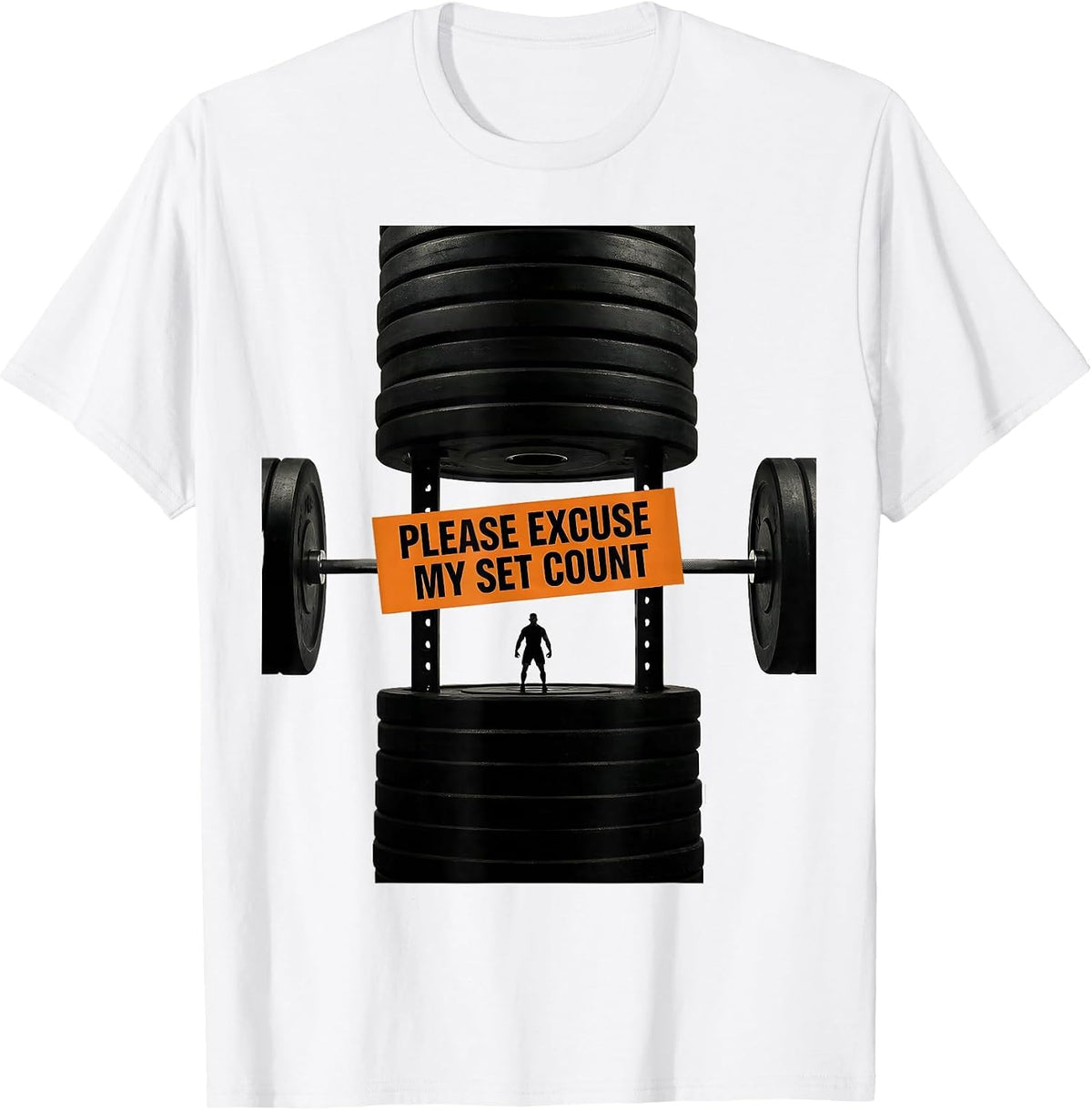 Men's Please Excuse My Set Count Funny Gym Workout Weightlifting T-Shirt - White