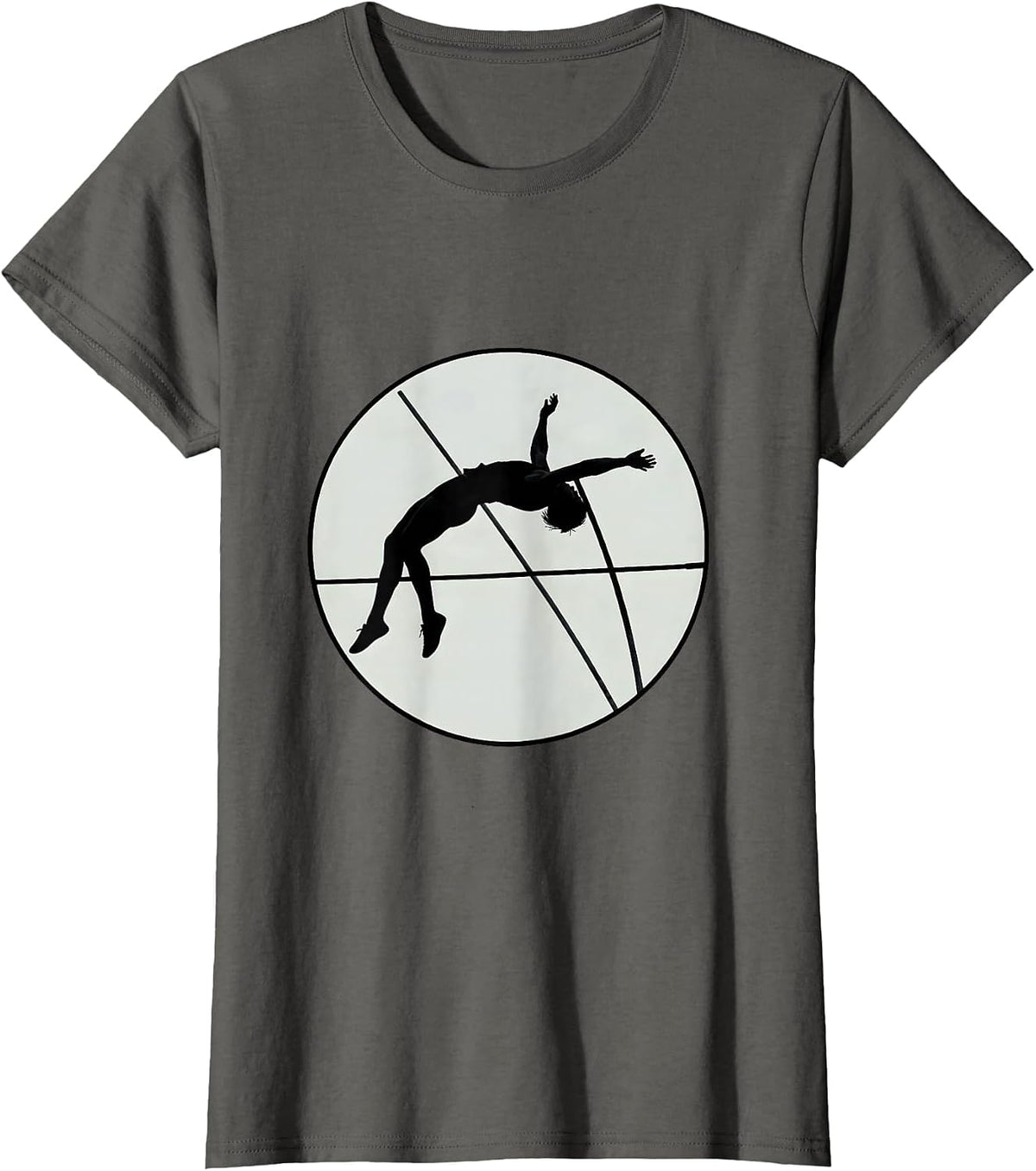 Women's Pole Vaulter Clearing Bar Stormy Sky Graphic T-Shirt - Asphalt Grey
