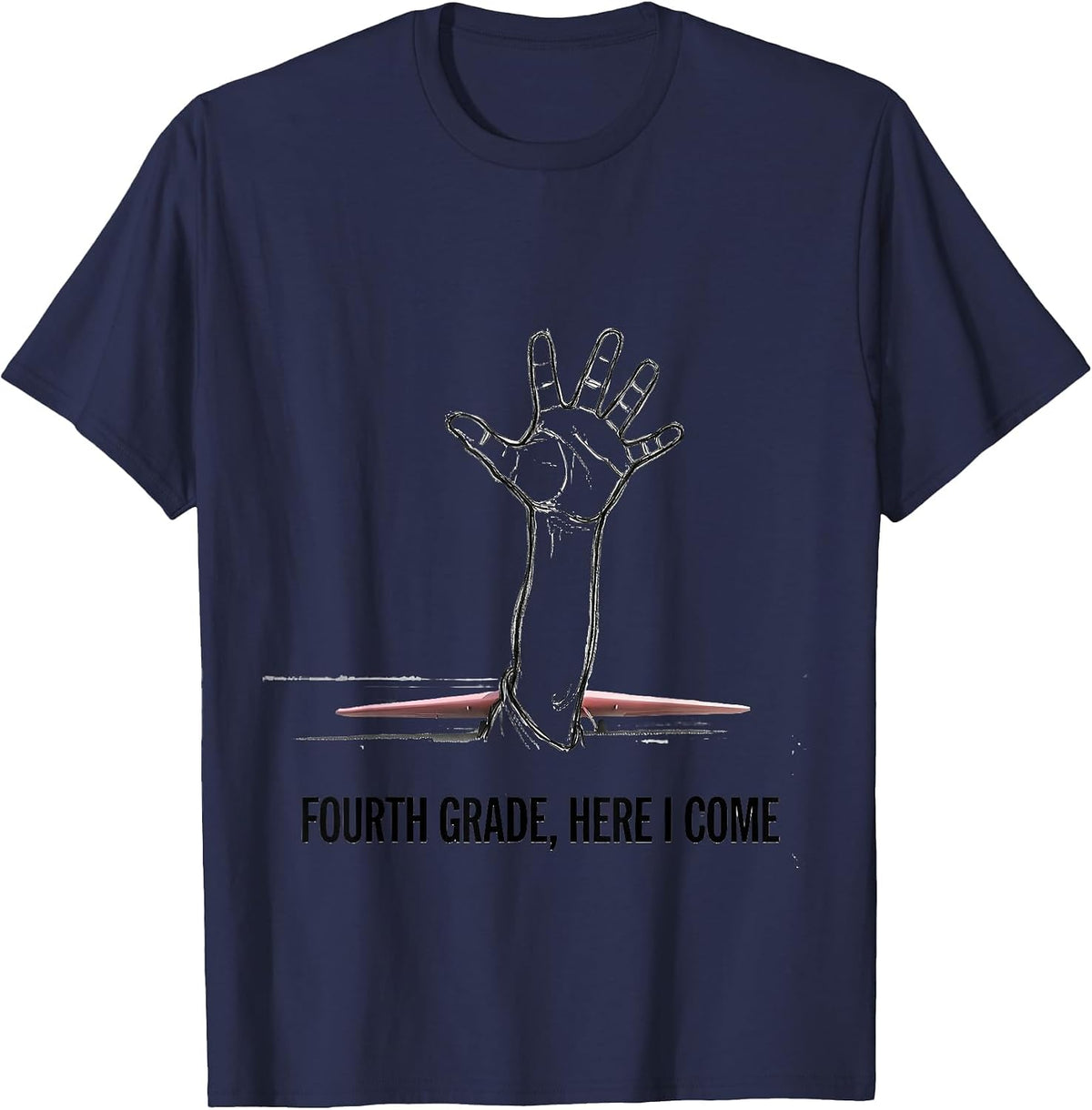 Men's Fourth Grade Here I Come Cute Girl Back To School Teacher T-Shirt - Navy Blue