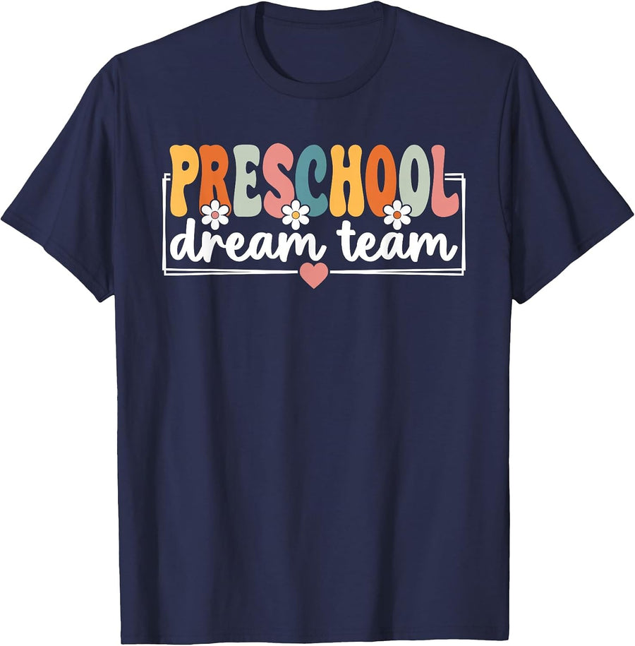 Preschool Dream Team Back to School Preschool Team T-Shirt - Navy Blue