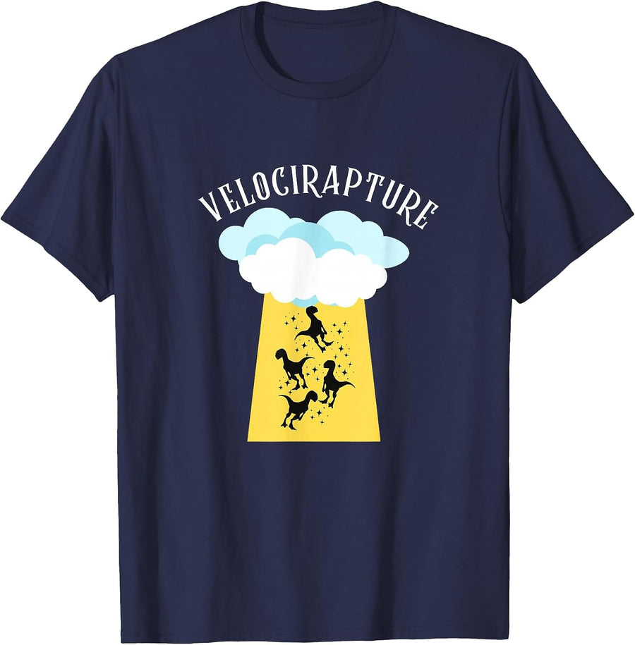 Velocirapture - Funny Dinosaur Raptor Joke T-Shirt - Navy Blue