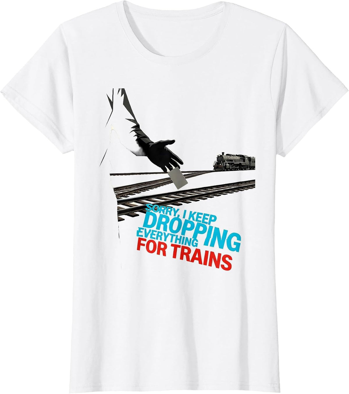 Women's Sorry, I Keep Dropping Everything For Trains Train T-Shirt - White