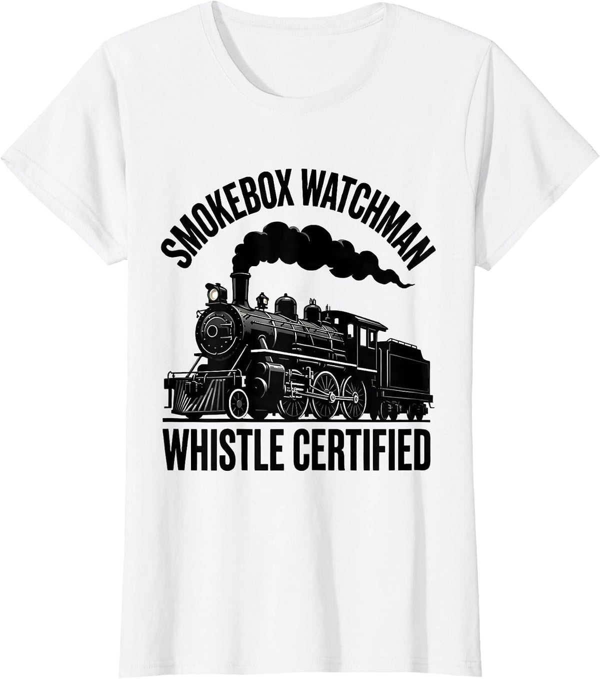 Smokebox Watchman, Whistle Certified Vintage Steam T-Shirt - White
