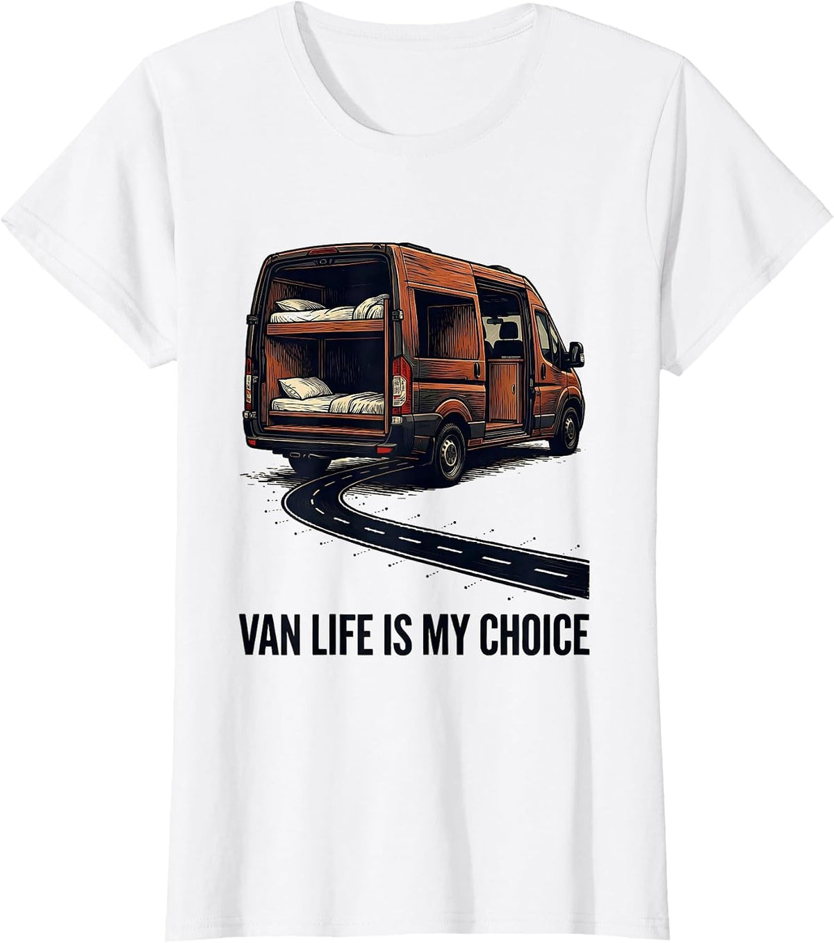 Van Life Is My Choice Retro Van Dwellers Nomads Pride T-Shirt - White