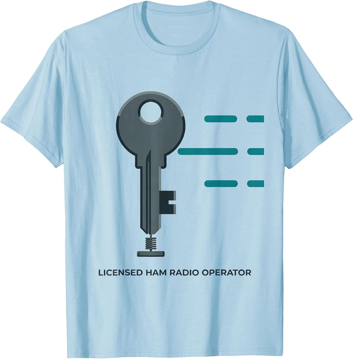 Men's Licensed Ham Radio Operator Flat Vector Hobbyist Pride T-Shirt - Baby Blue