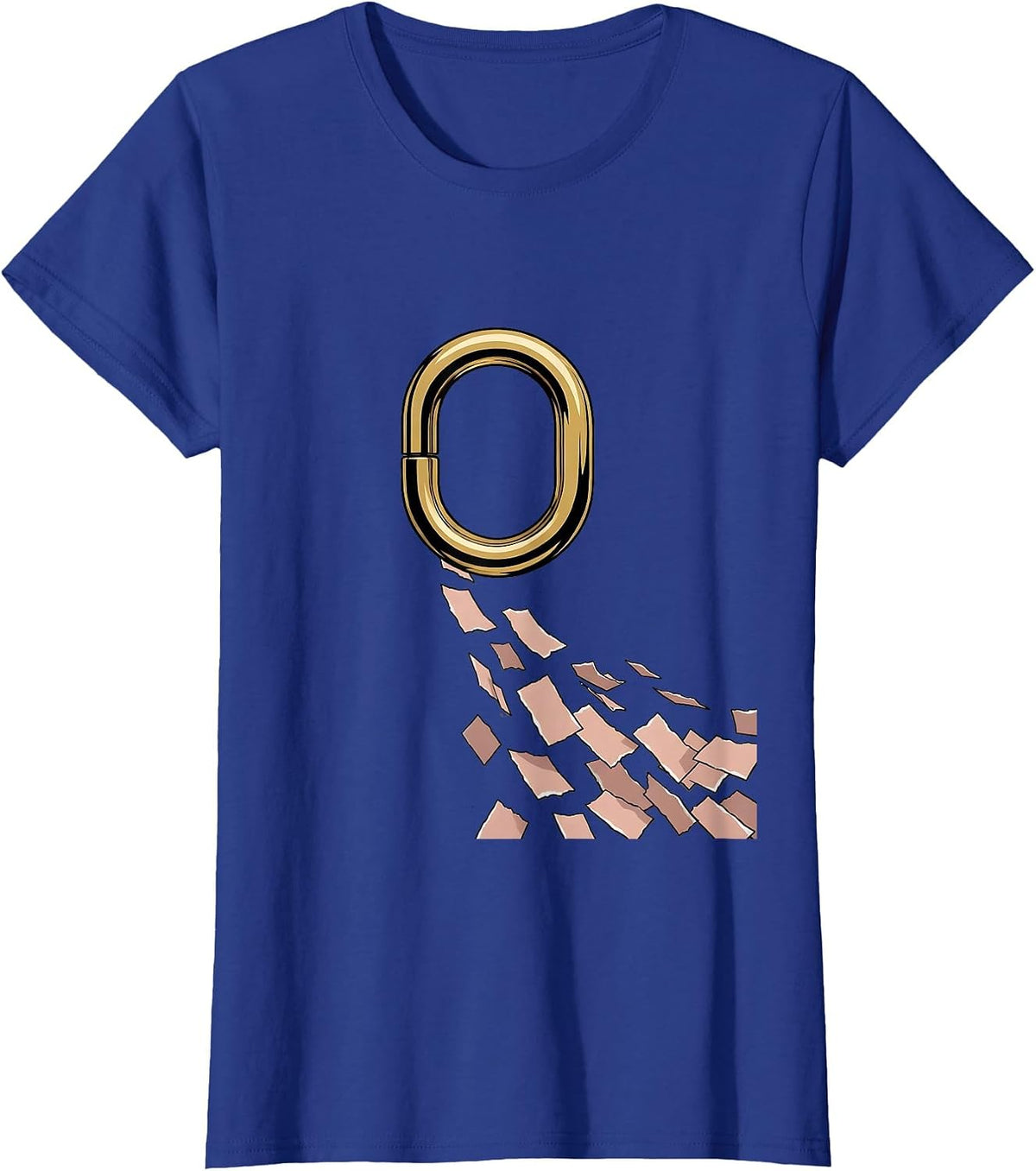 Women's Gold Hoop Lock Black Women Pride Sisterhood T-Shirt - Royal Blue