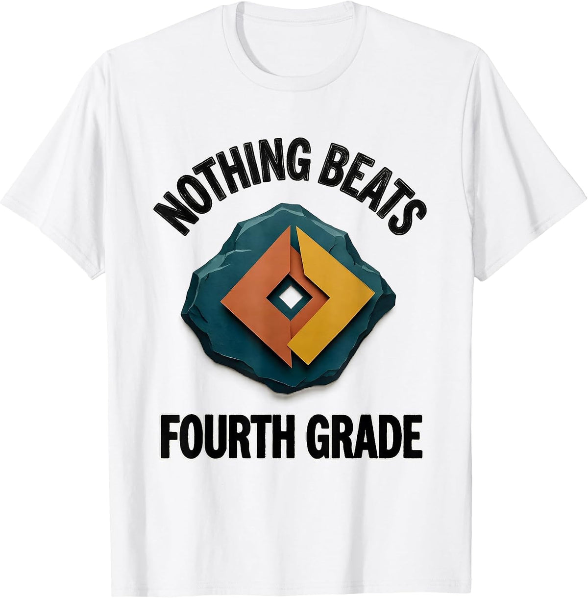 Men's Nothing Beats Fourth Grade Funny Fourth Grade Teacher Back T-Shirt - White