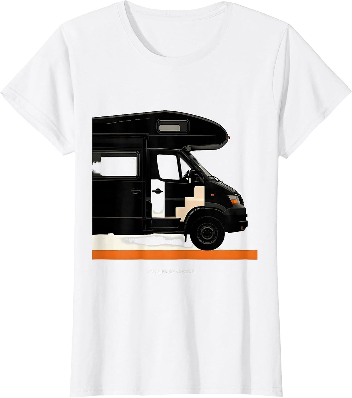 Van Life By Choice Brutalist Retro Van Dweller Nomad Pride T-Shirt - White
