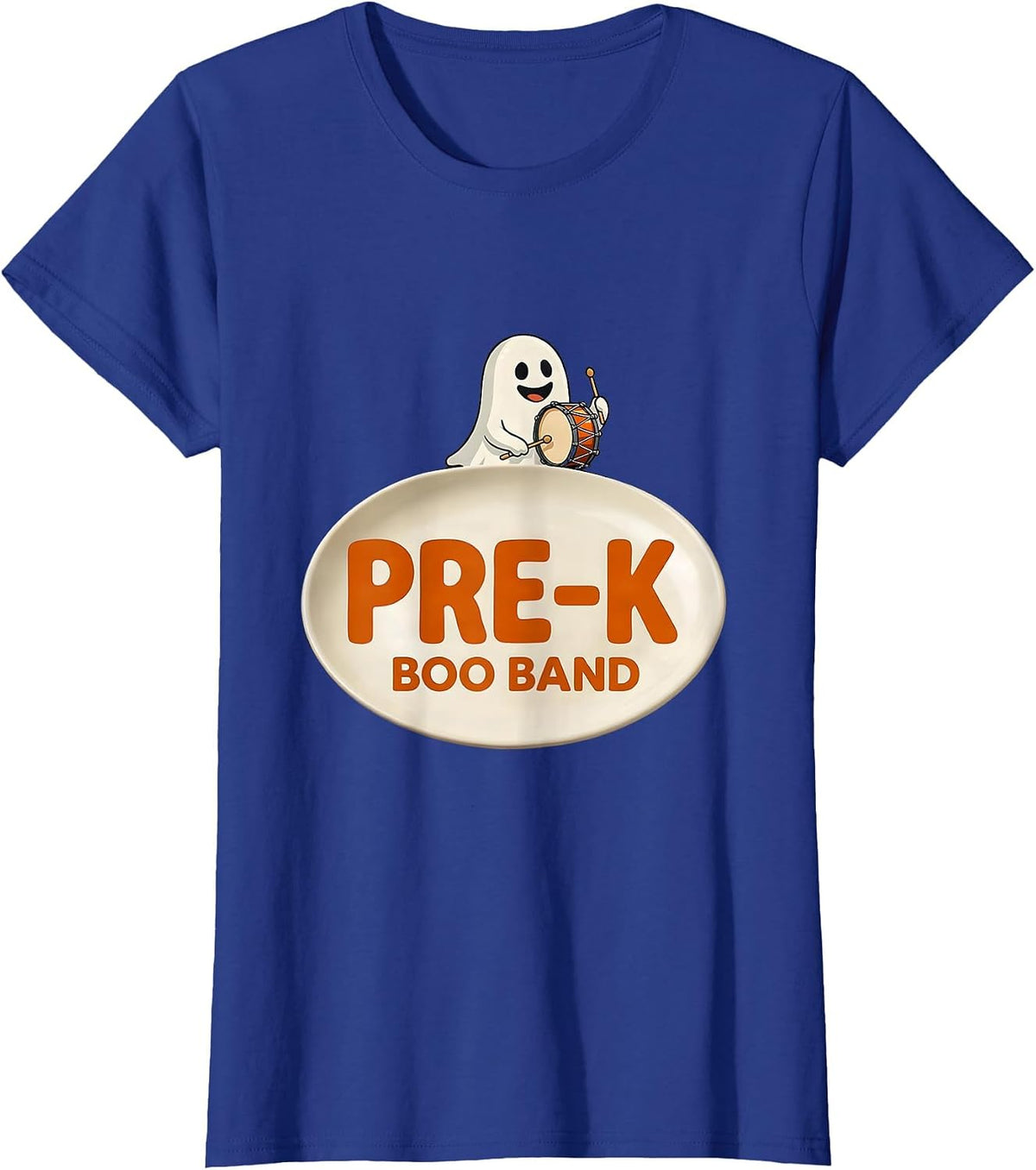 Women's Pre-K Boo Band Cute Playful Halloween Teacher Preschool T-Shirt - Royal Blue