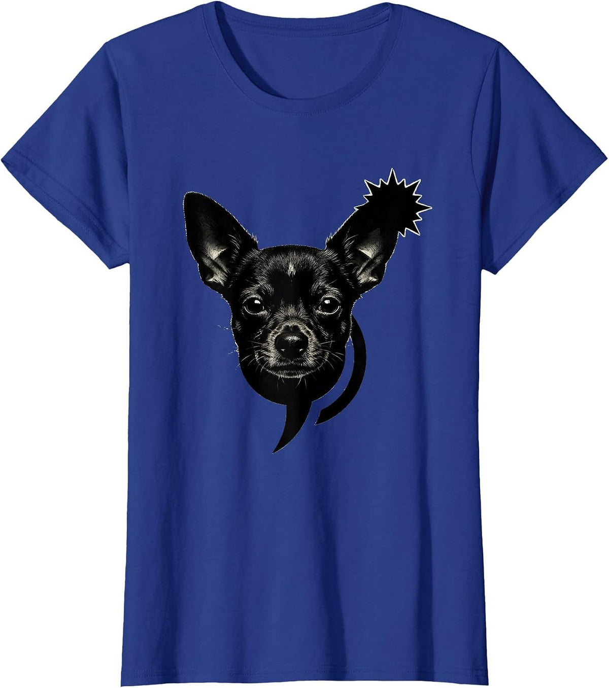 Women's Chihuahua Silhouette Dog Meme Humor Internet Joke T-Shirt - Royal Blue