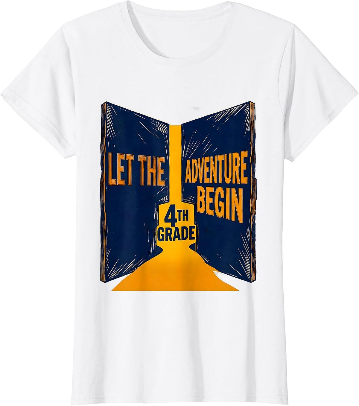 Women's Let The 4th Grade Adventure Begin Fourth Grade Teacher Team T-Shirt - White
