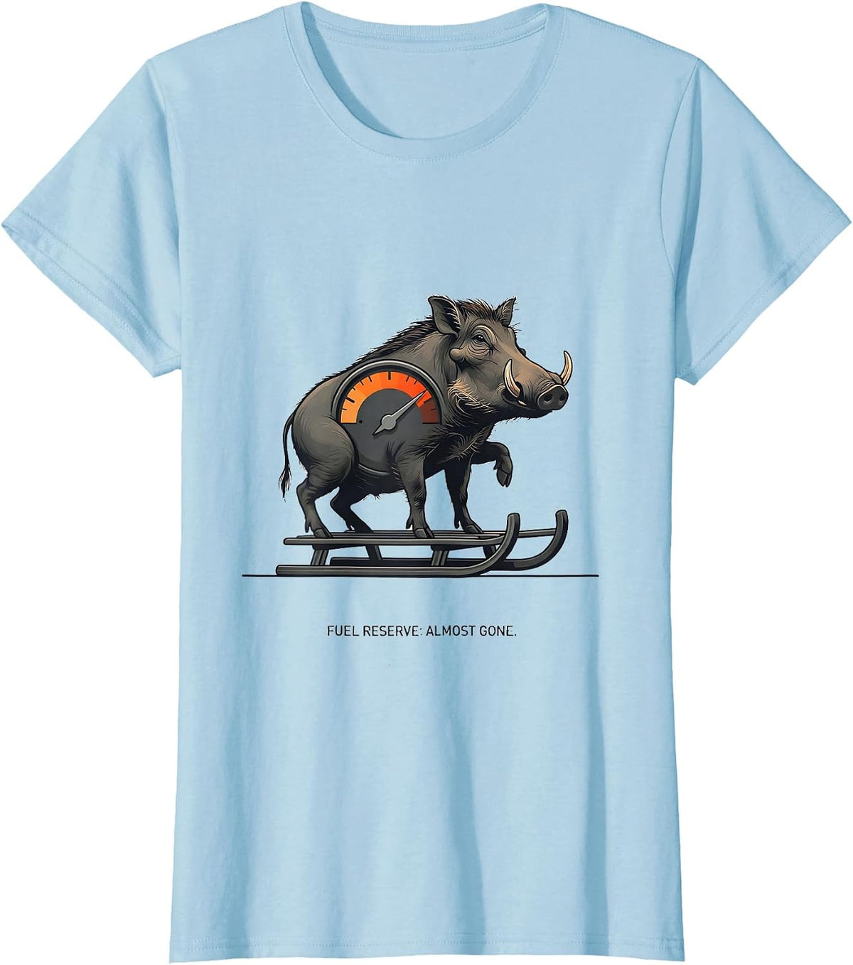 Fuel Reserve Almost Gone Funny Gym Workout Weightlifting T-Shirt - Baby Blue