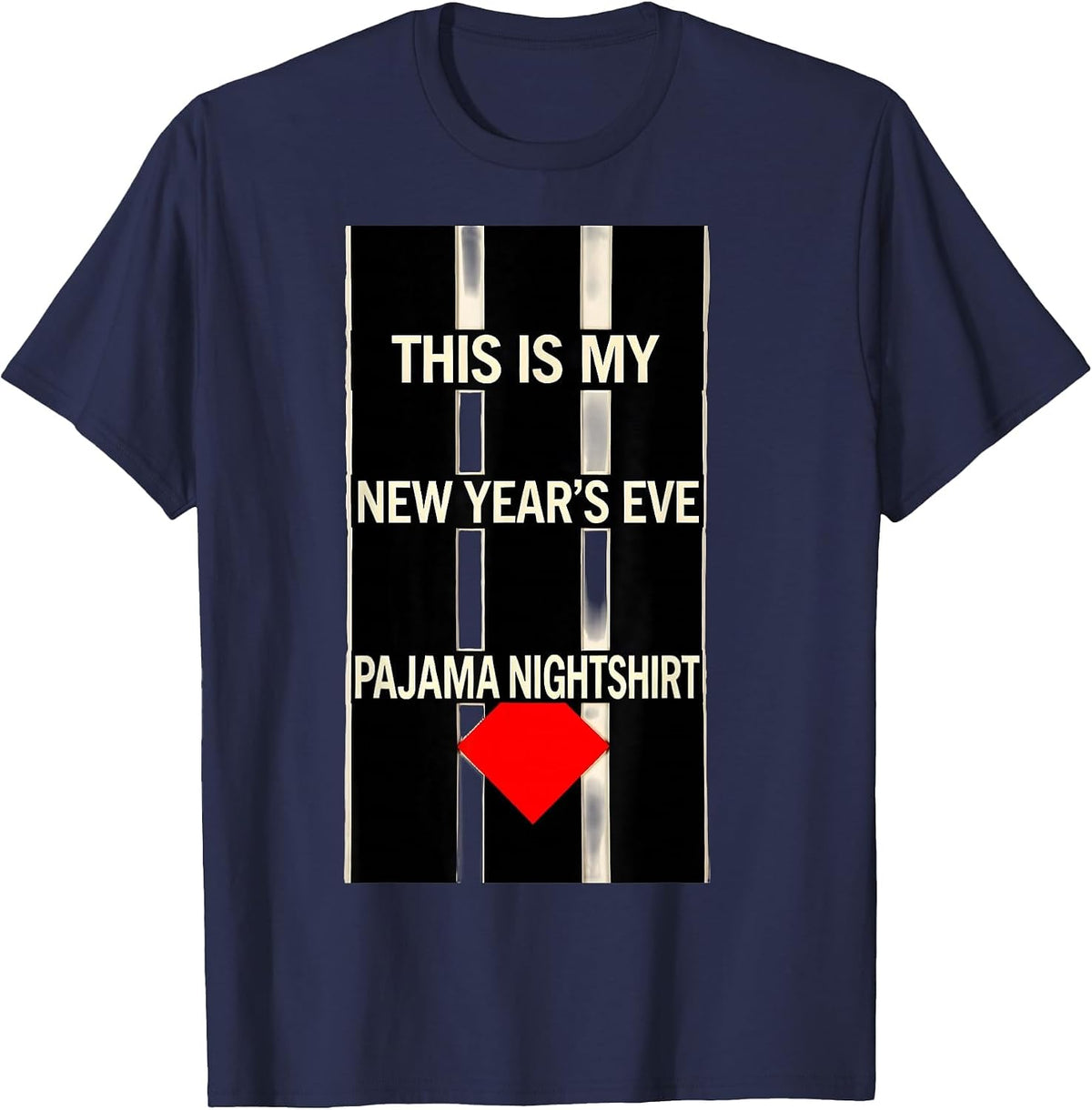 Men's This Is My New Year's Eve Pajama Nightshirt Party T-Shirt - Navy Blue
