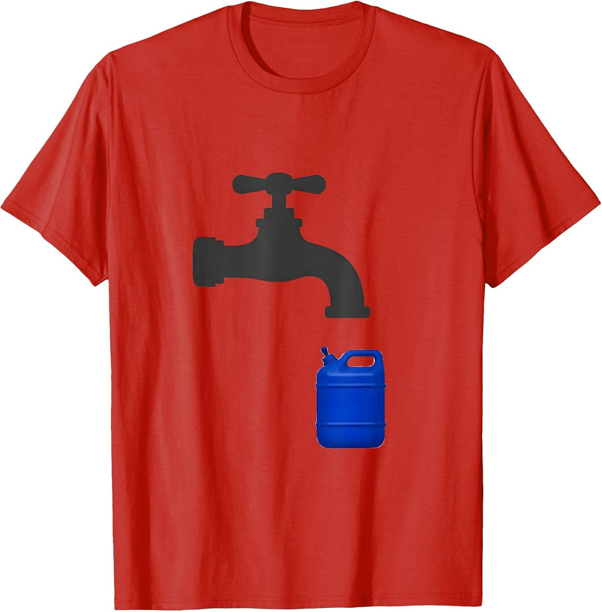 Men's Faucet Jerry Can Minimalist Van Life Nomad T-Shirt - Red