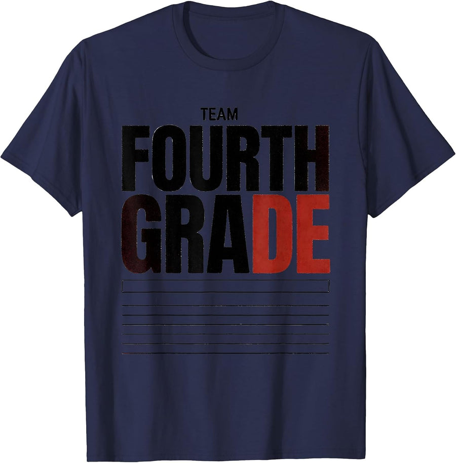Team Fourth Grade Funny Back To School Student Teacher Gift T-Shirt - Navy Blue
