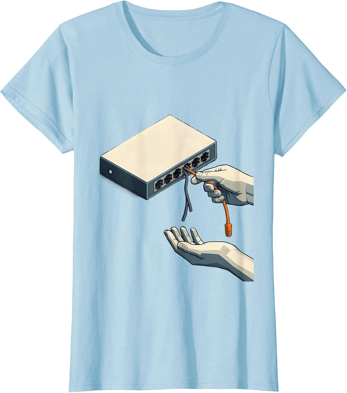 Women's Network Switch Tech Support Humor IT Nerd Gift T-Shirt - Baby Blue