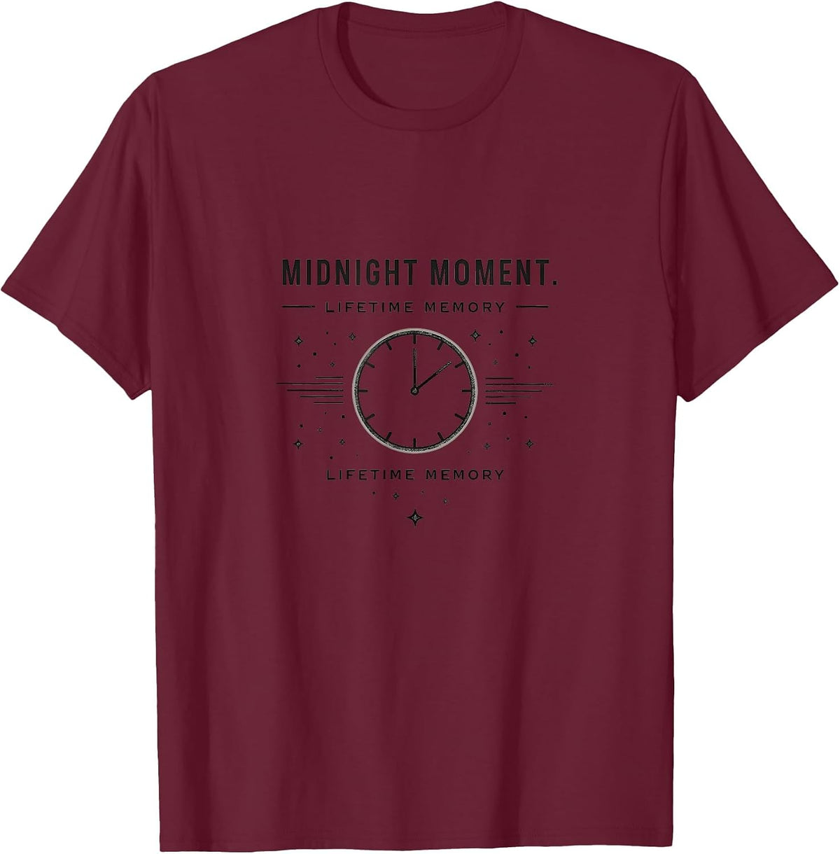 Midnight Moment Lifetime Memory NYE Design Twins T-Shirt - Burgundy
