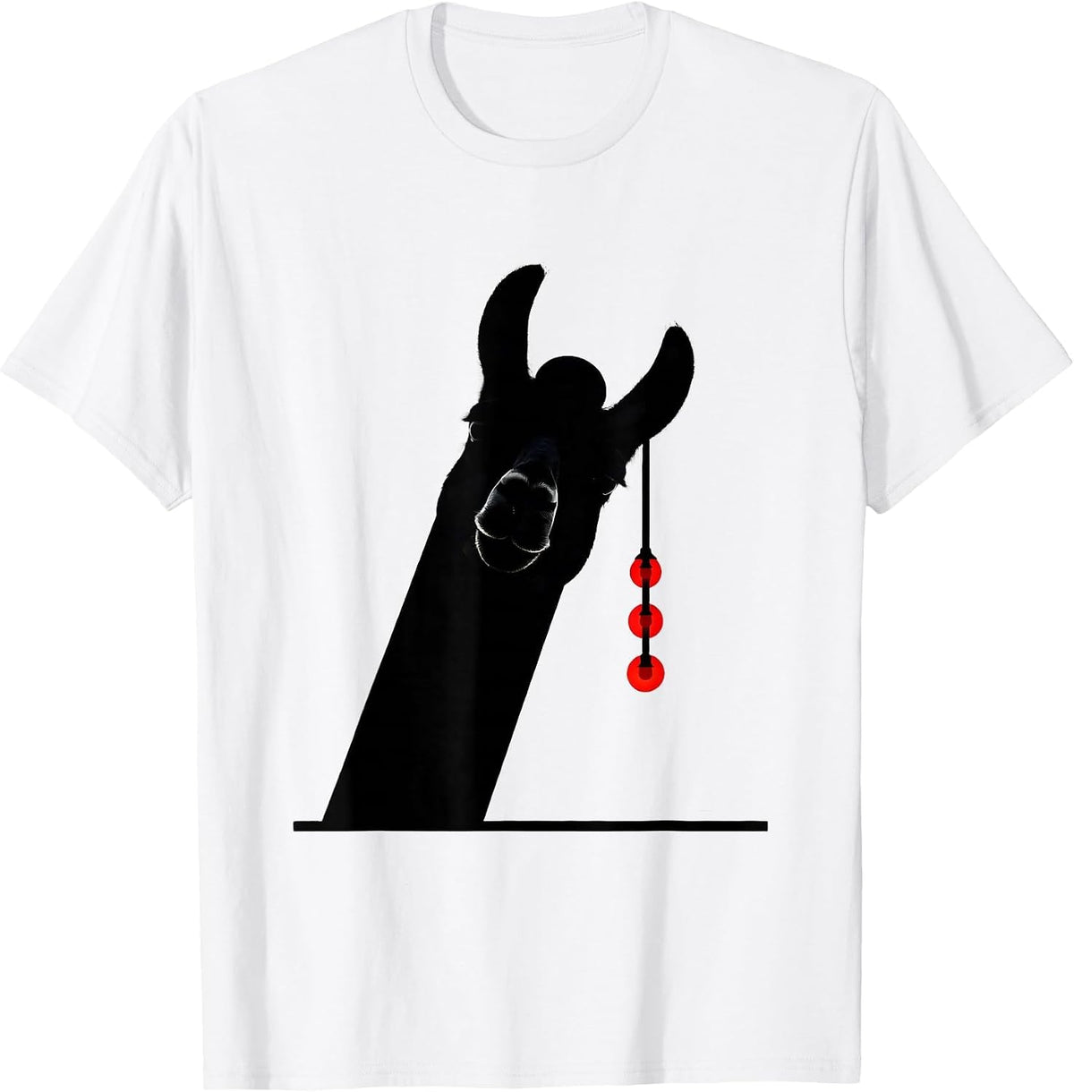 Men's Llama Head Swiss International Funny Christmas Novelty T-Shirt - White