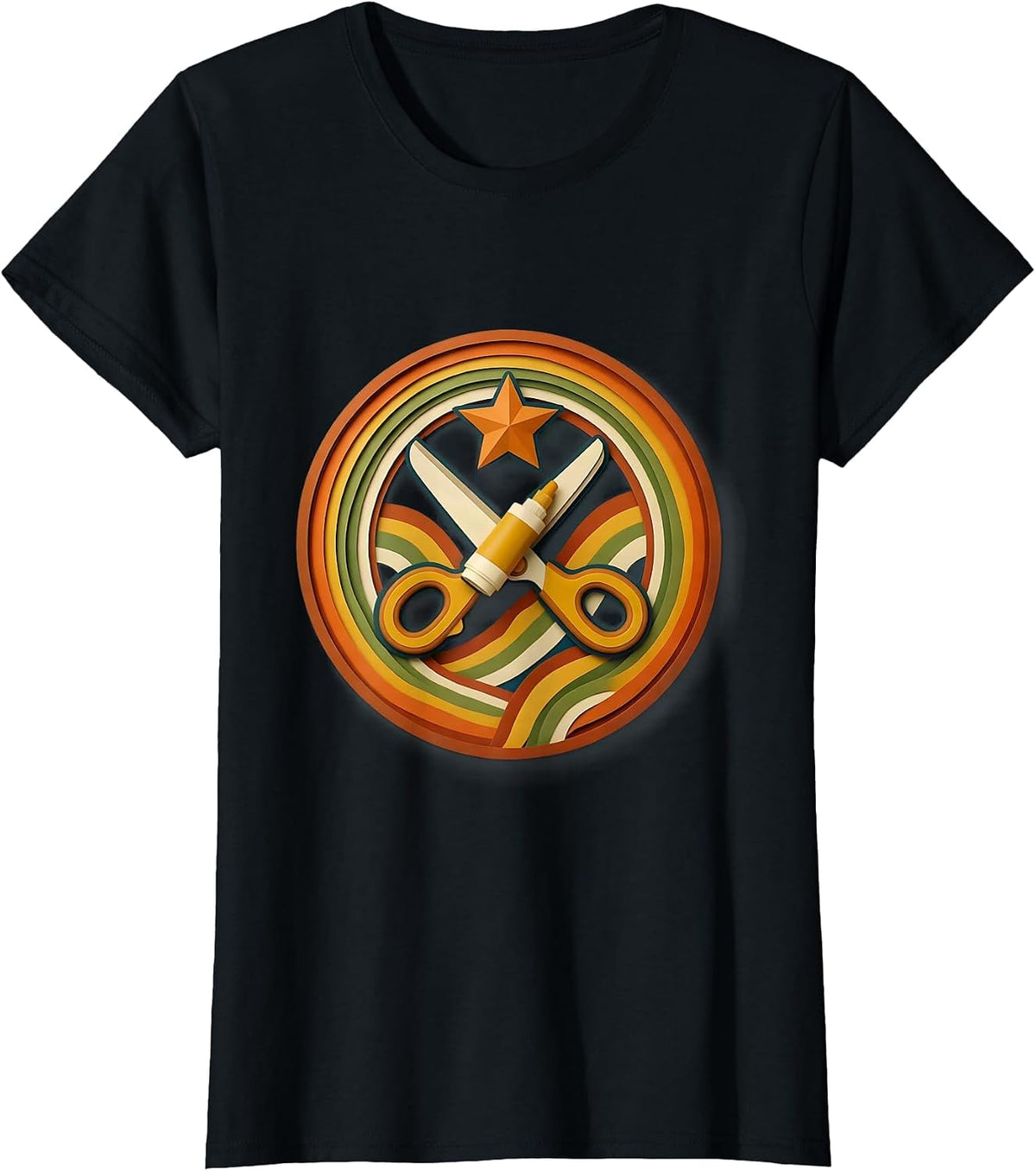 Paraprofessional Scissors Glue Stick Art Design T-Shirt - Black