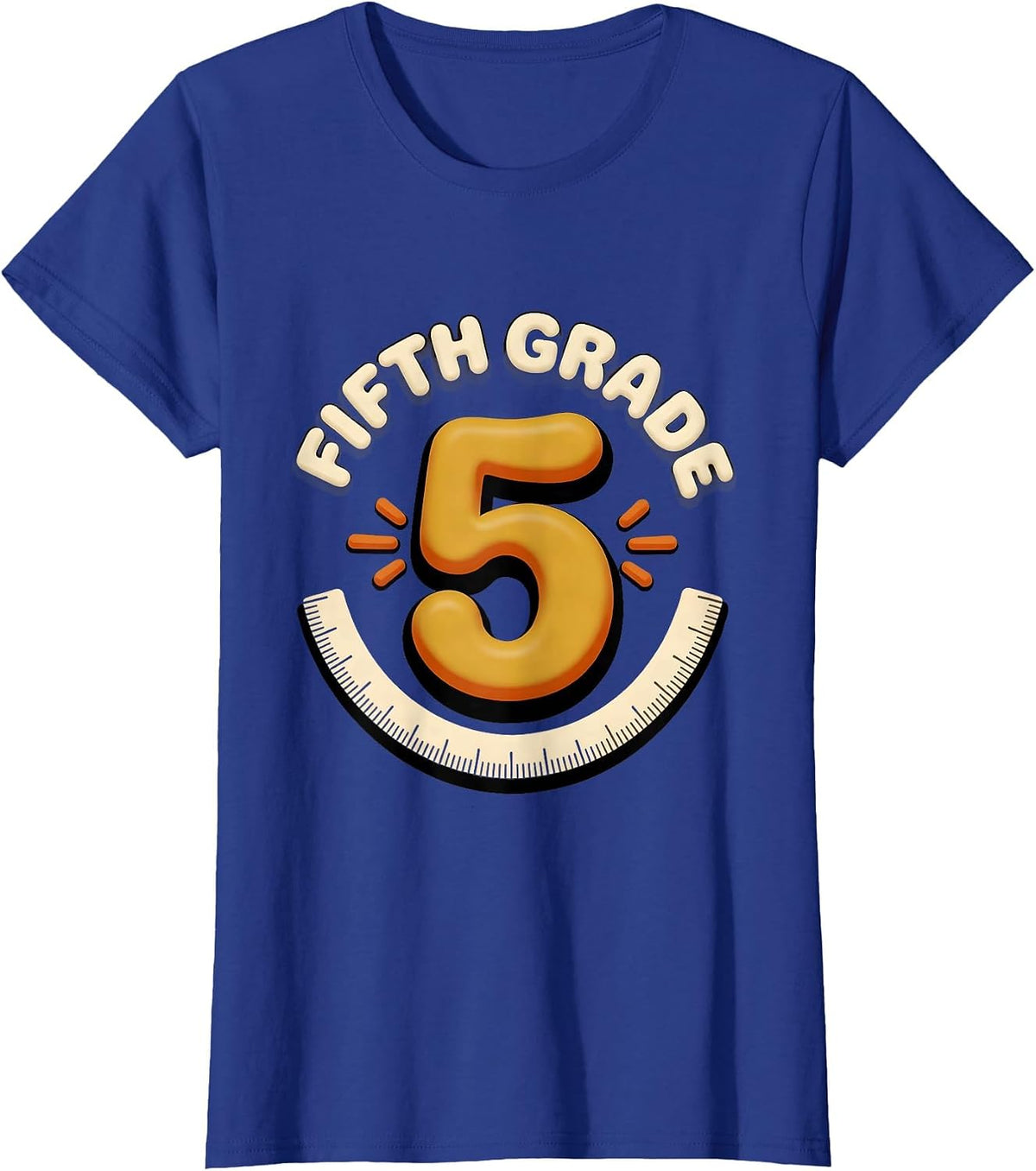 Women's Fifth Grade Retro 70s Back To School Teacher Student T-Shirt - Royal Blue
