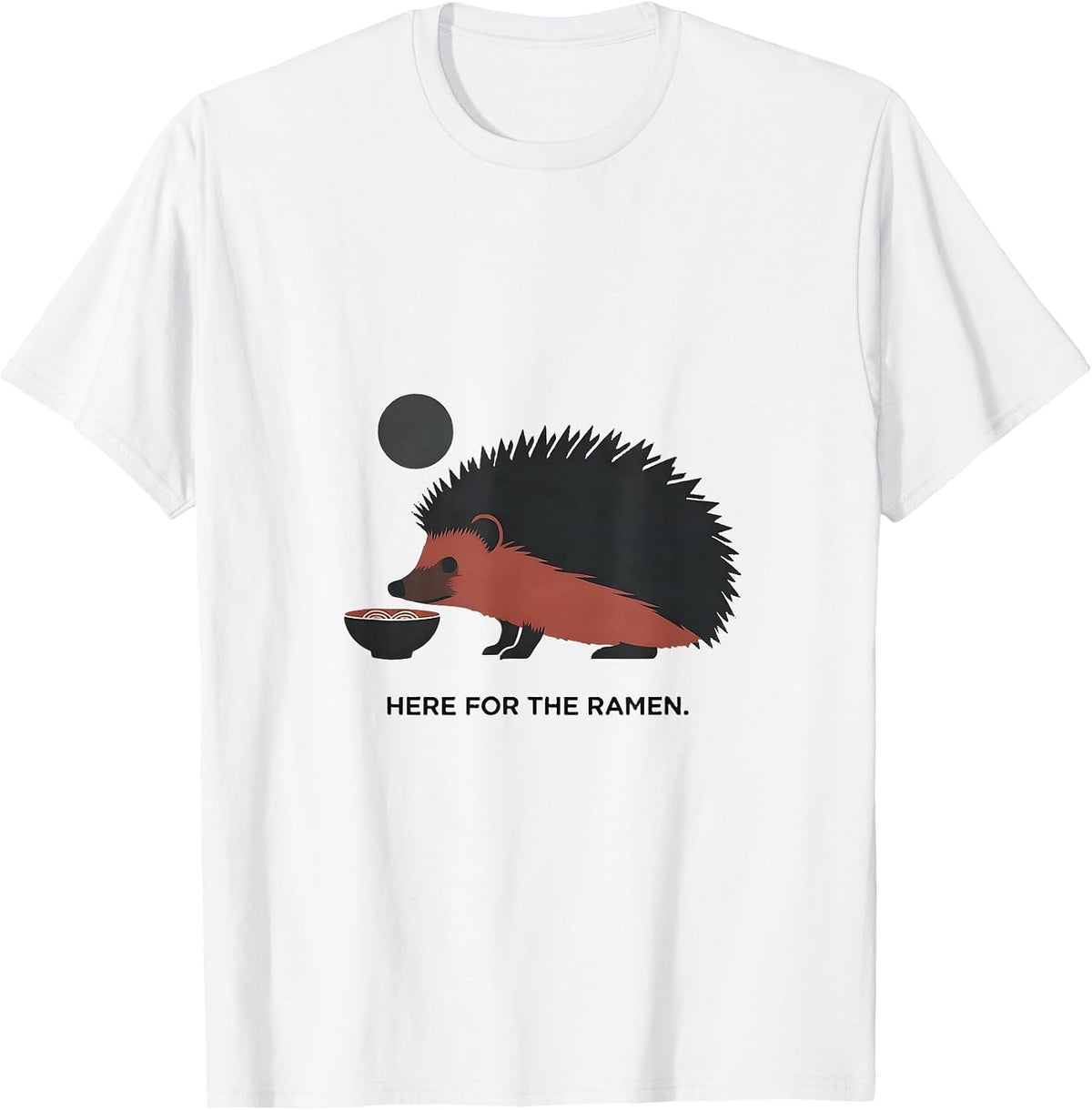 Men's Here For The Ramen Funny Japanese Cat Anime Kawaii Graphic T-Shirt - White