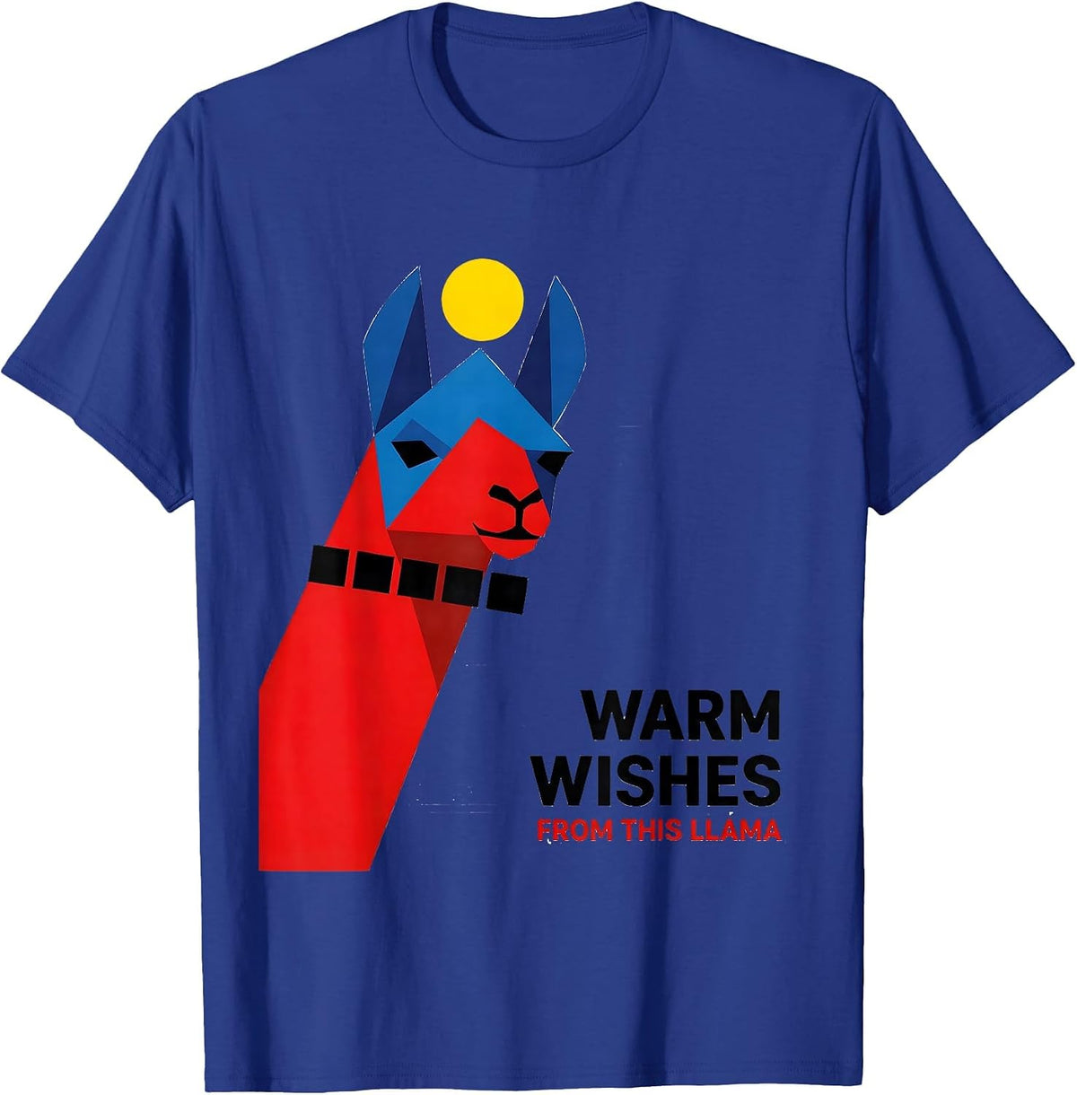 Warm Wishes From This Llama Funny Llama Christmas Animal T-Shirt - Royal Blue