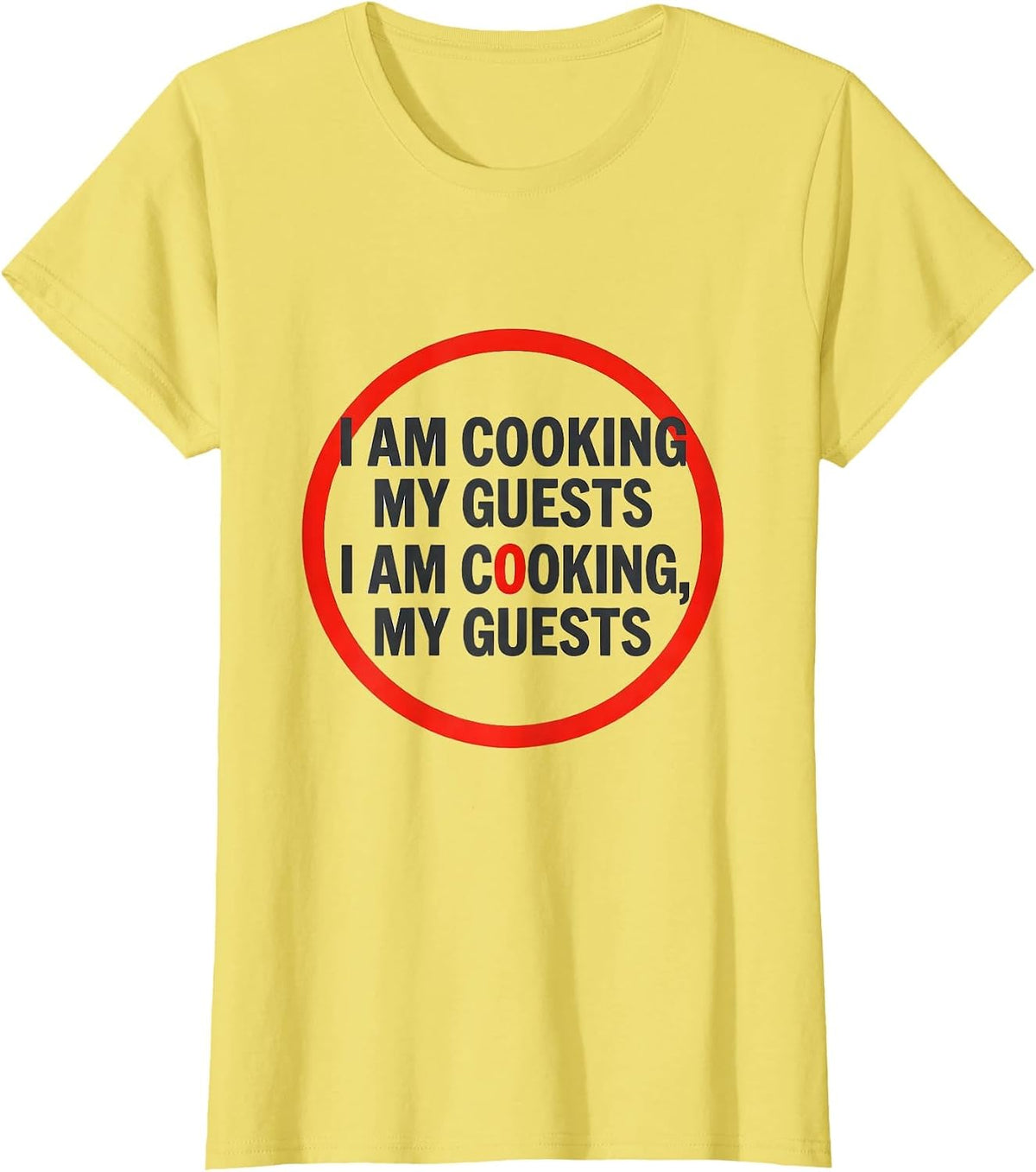 I am cooking my guests Funny Grammar Teacher Humor T-Shirt - Lemon Yellow