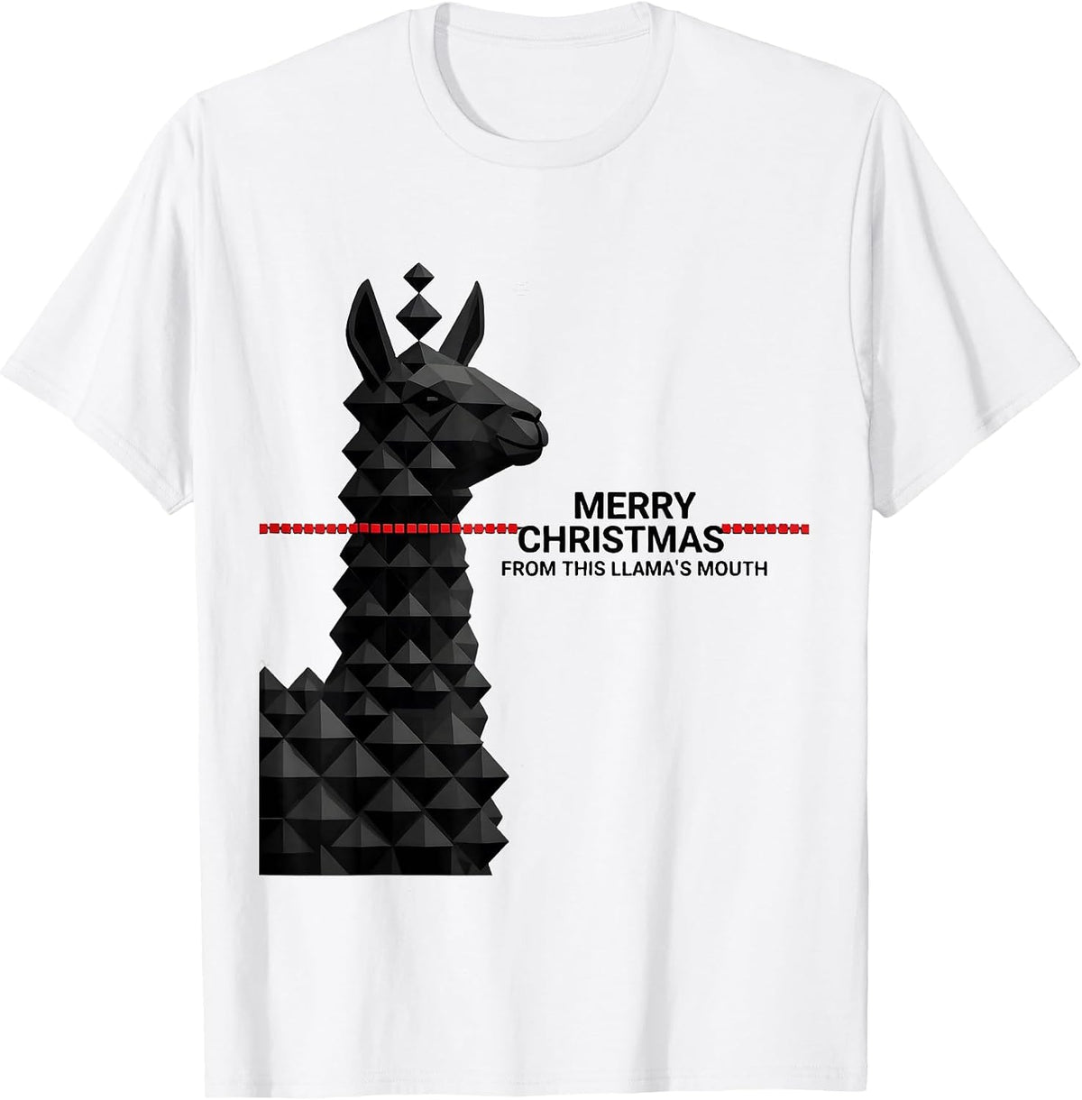 Men's Merry Christmas From This Llama's Mouth Funny Llama Lover T-Shirt - White