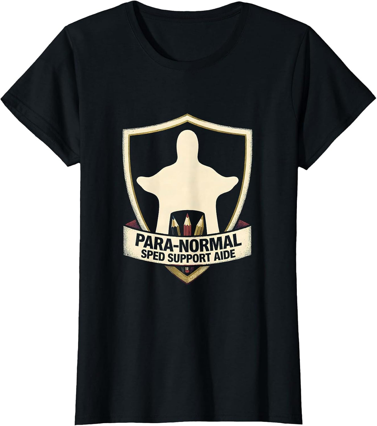 Women's Para-Normal SPED Support Aide Ghost Paraprofessional T-Shirt - Black