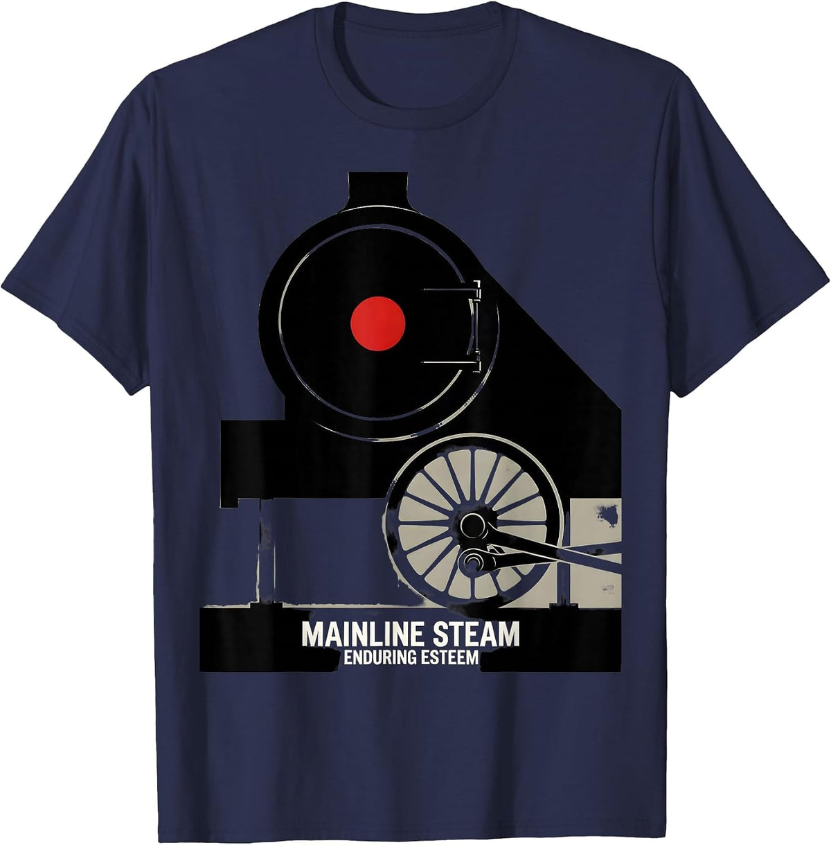 Men's Mainline Steam Enduring Esteem Vintage Steam Locomotive T-Shirt - Navy Blue
