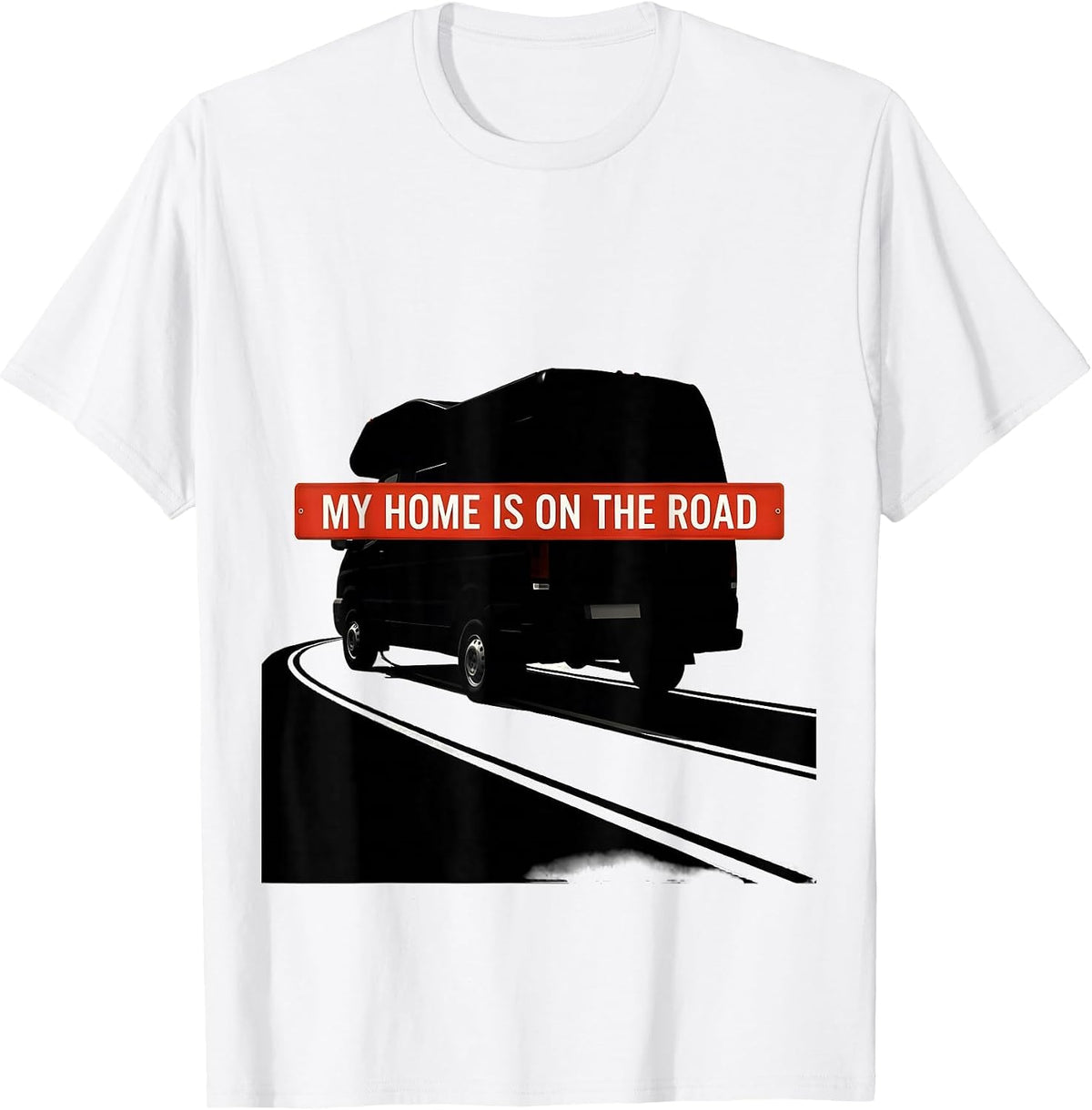 Men's My Home Is On The Road Retro Van Life Camper Traveler T-Shirt - White