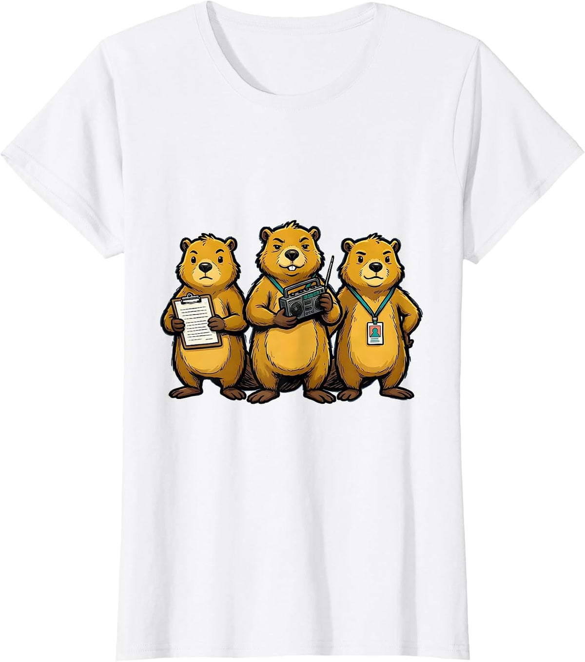 Original Beaver Aide Characters Funny Paraprofessional SPED T-Shirt - White
