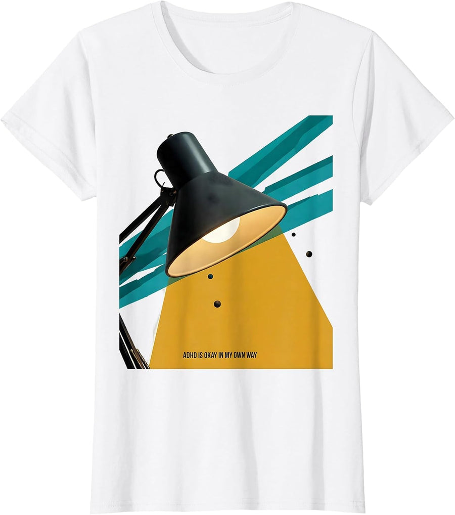 Women's ADHD Is Okay In My Own Way Midcentury Modern Neurodiversity T-Shirt - White
