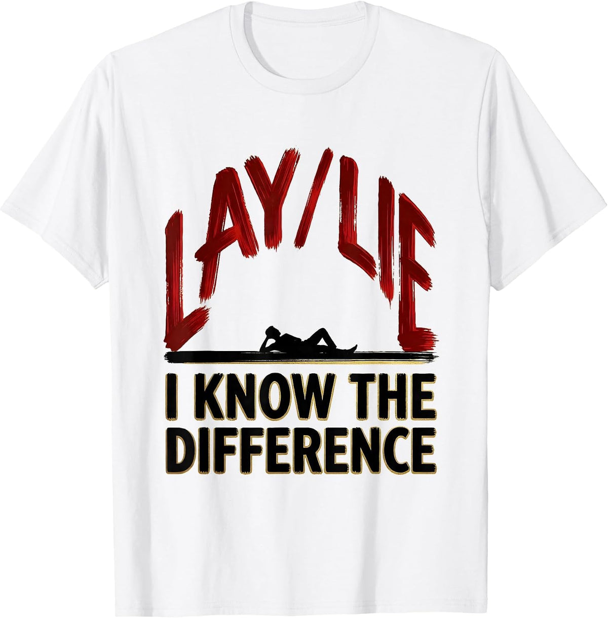 Men's Lay Lie I Know The Difference Funny Grammar Teacher T-Shirt - White