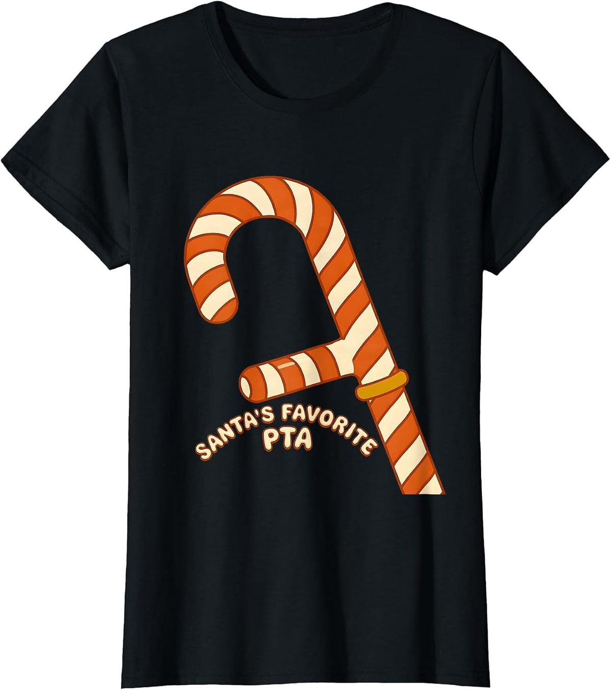 Women's Santa's Favorite PTA Retro 70s Physical Therapy Christmas T-Shirt - Black
