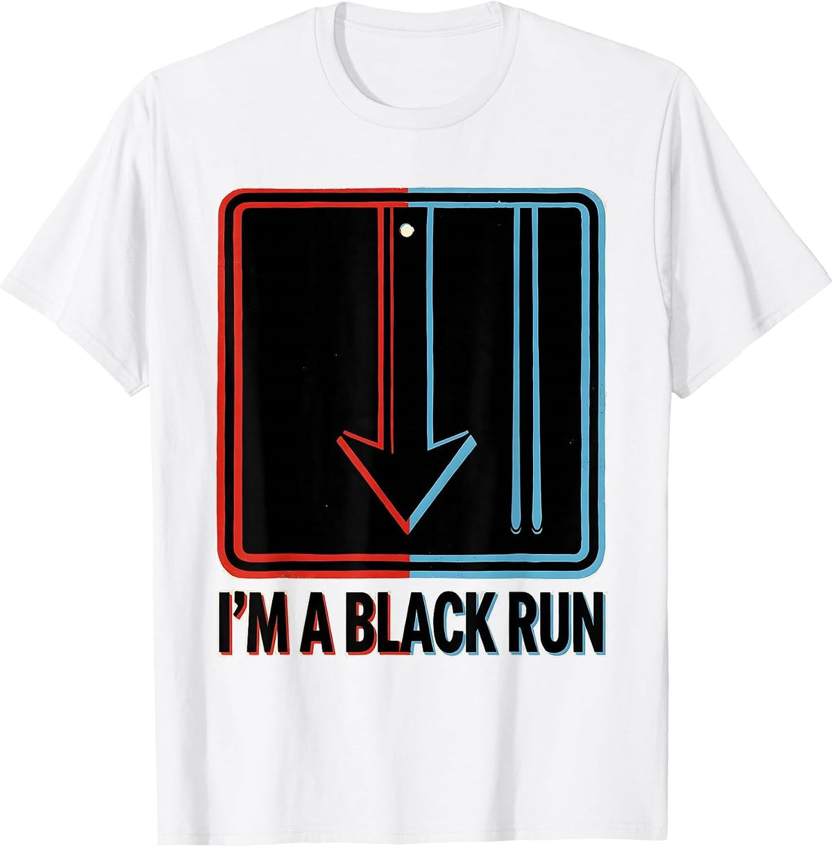 Men's I'm A Black Run Funny Ski Dad Winter Sports Gift T-Shirt - White