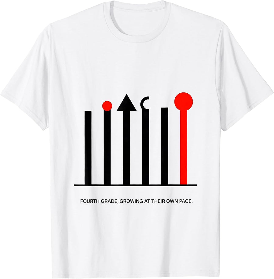 Men's Fourth Grade Growing at Their Own Pace Teacher Pride T-Shirt - White