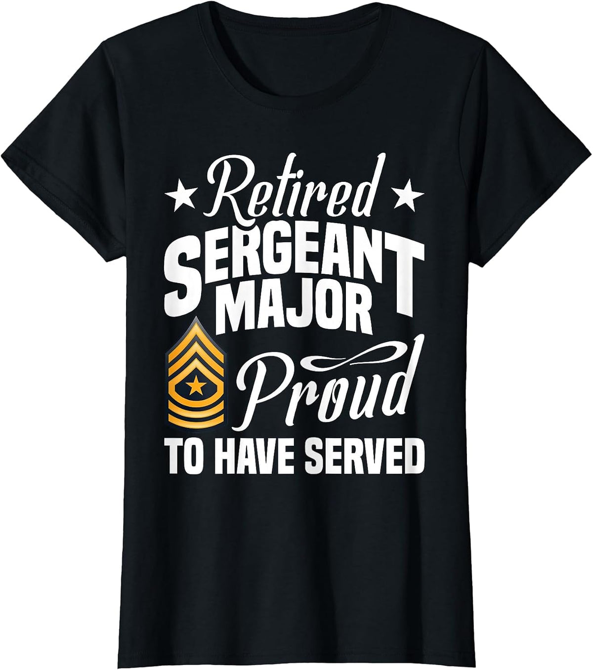 Veteran Soldier American Flag Proud Army Sergeant Major T-Shirt - Black