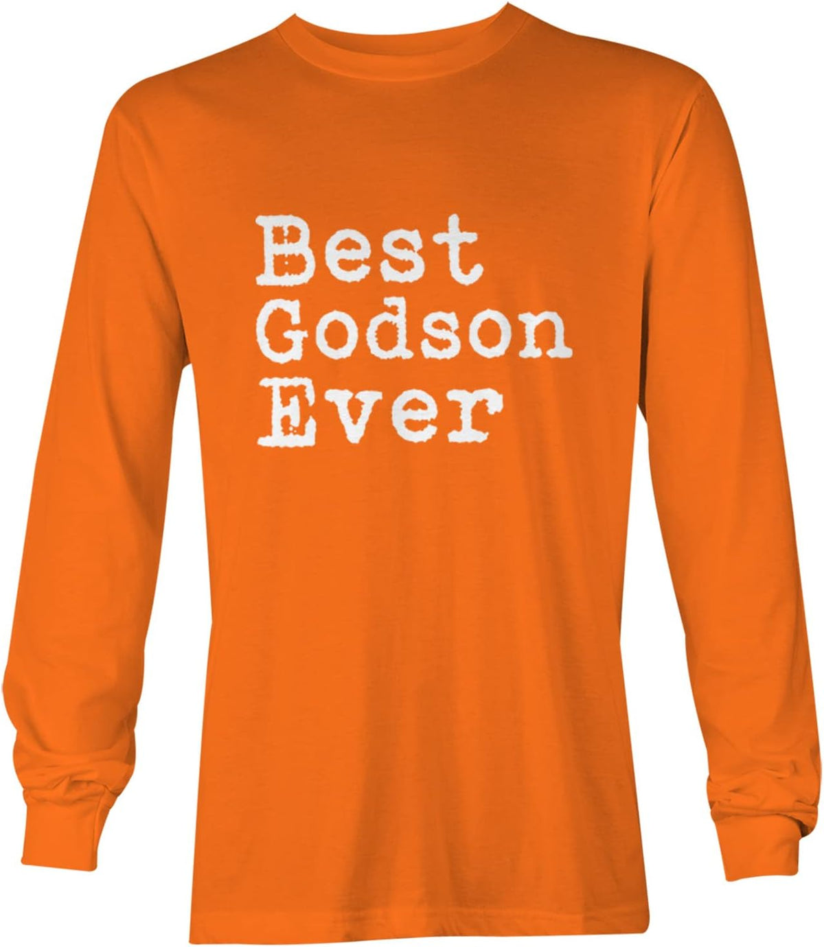 Best Godparent/Godchildren Matching Long Sleeve Family Shirts - Kids Tee - Best Godson Ever - Orange