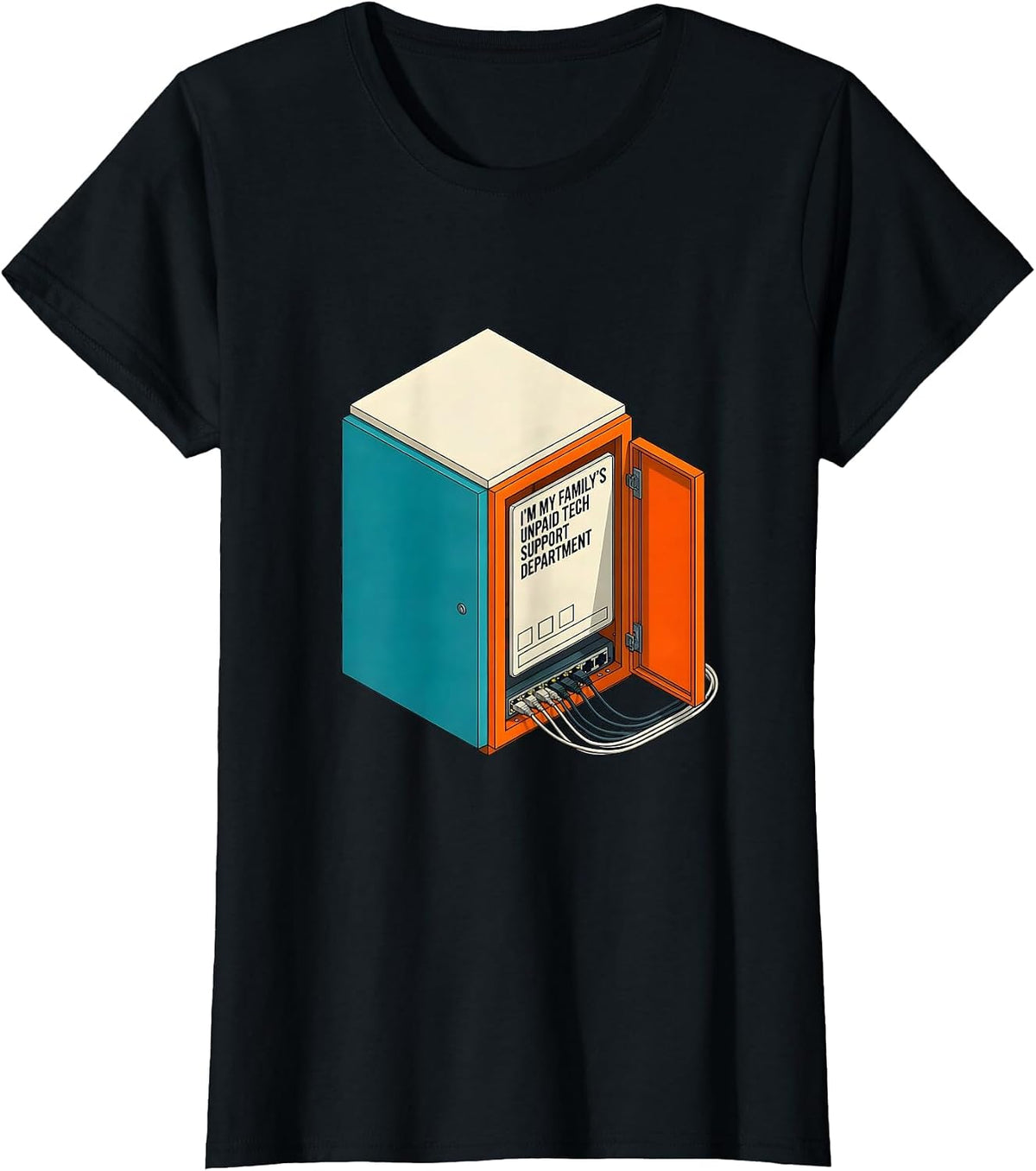 I'm My Family's Unpaid Tech Support Department Funny T-Shirt - Black